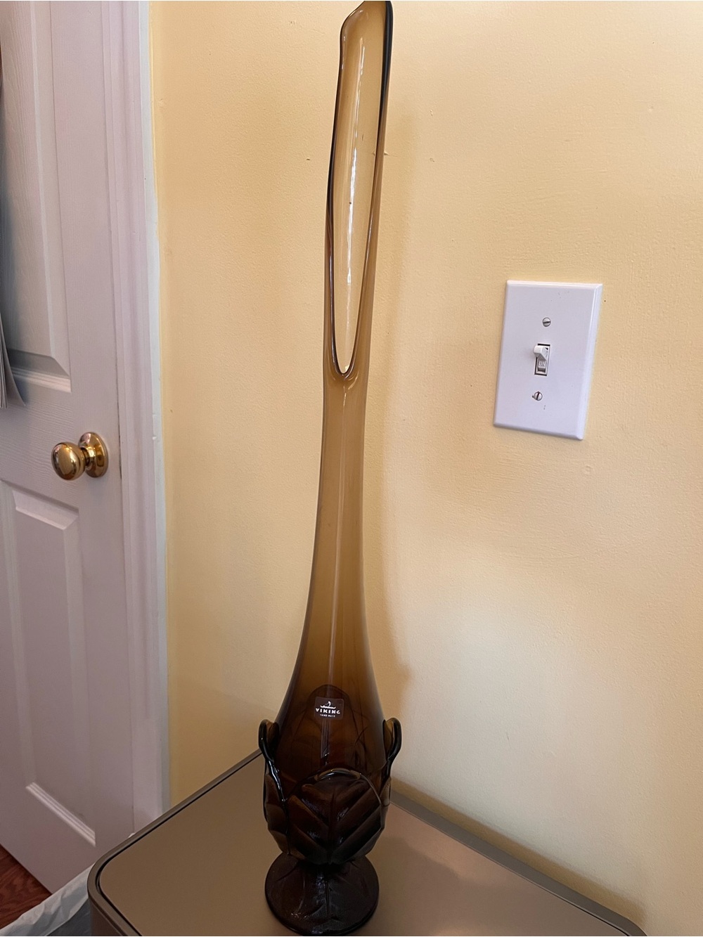 Tall 27” antique 1960’s signed Viking swing vase  - Home Accents